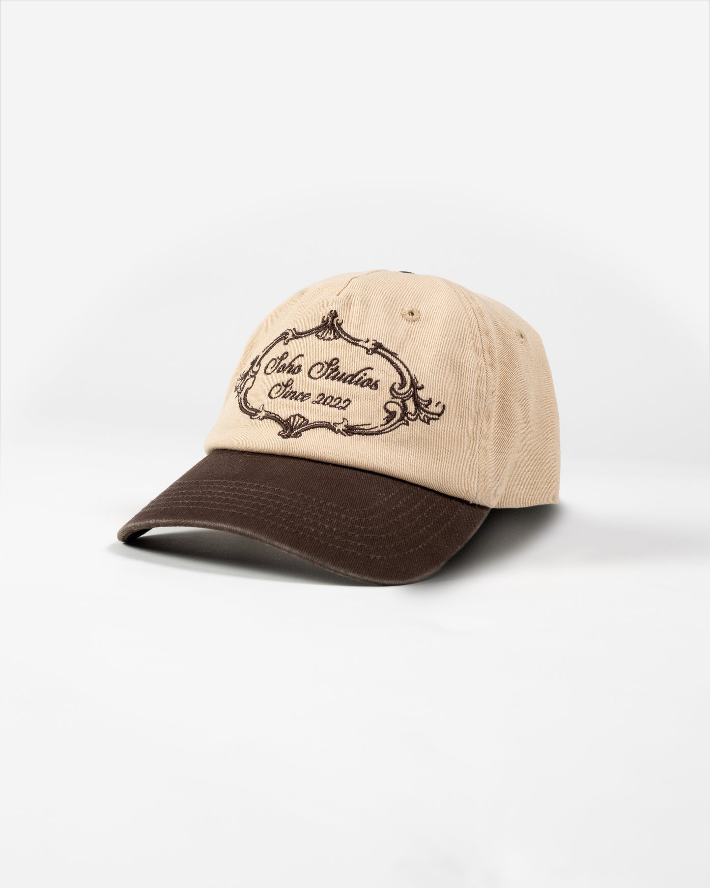 UNSTRUCTURED BROWN / BEIGE TRUCKER CAP