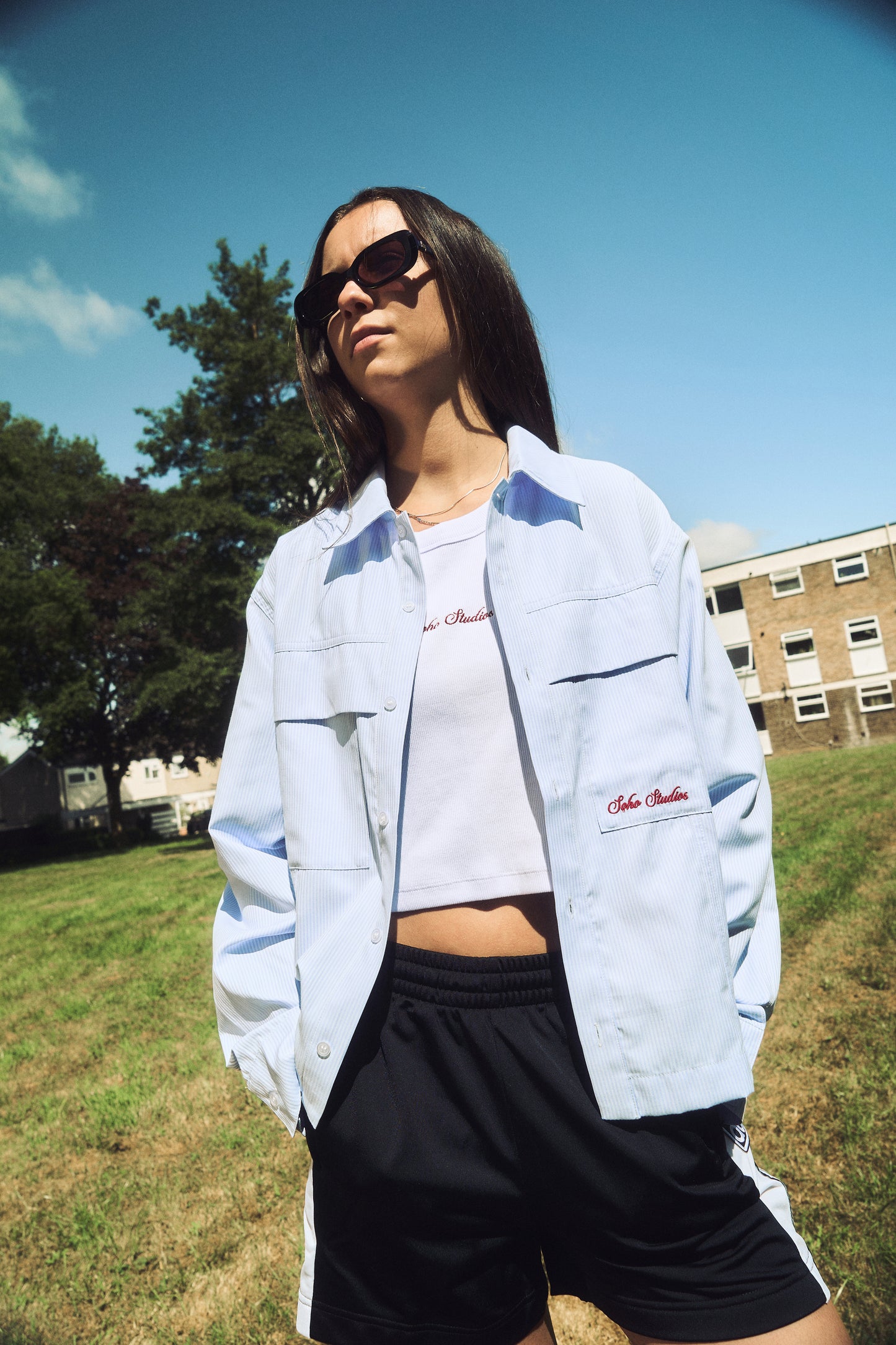 BLUE STRIPED 'TRUCKER' SHIRT