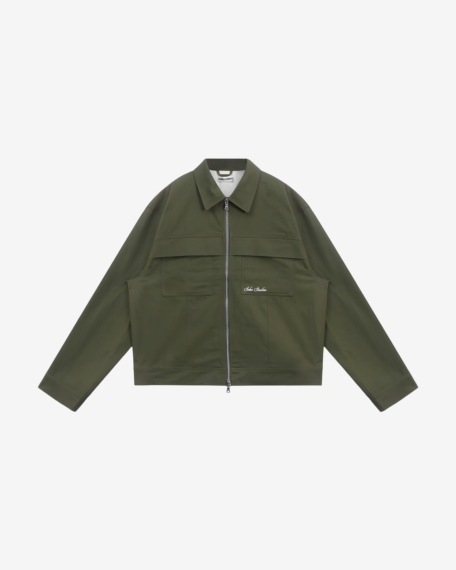 Green jacket on a white background