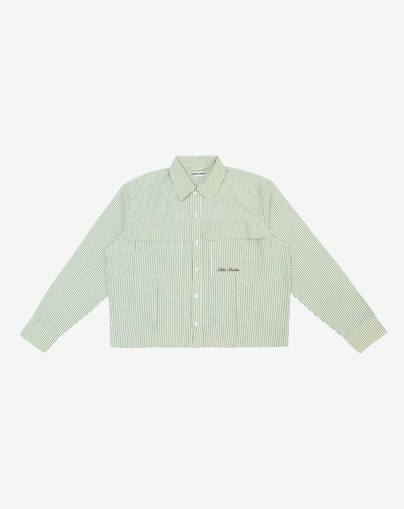 Green checkered shirt on a white background