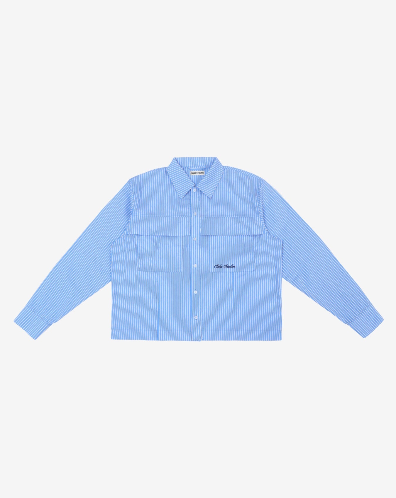 Blue checkered shirt on a white background