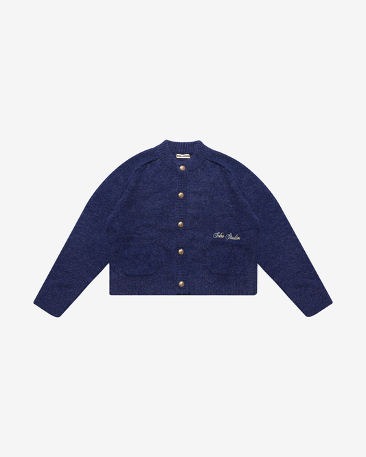 ROYAL BLUE ALPACA CARDIGAN