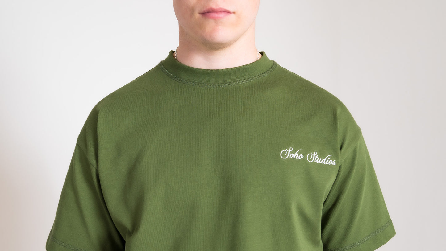 OLIVE GREEN 'SIGNATURE' T-SHIRT