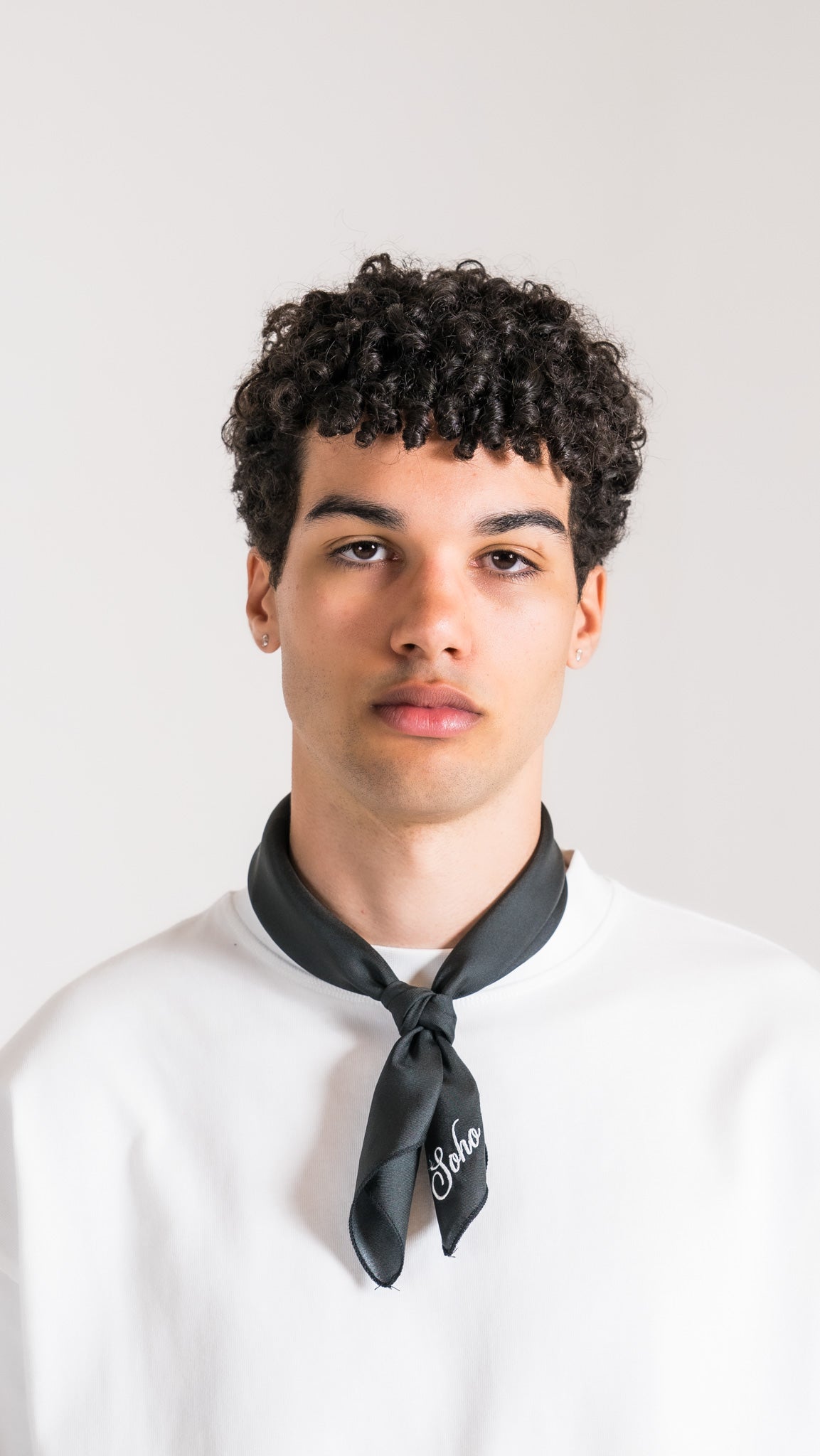 Men Wearing Soho Studio BLACK SILK NECKTIE