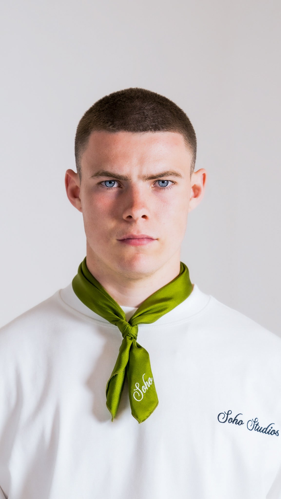 Men wearing OLIVE GREEN SILK NECKTIE