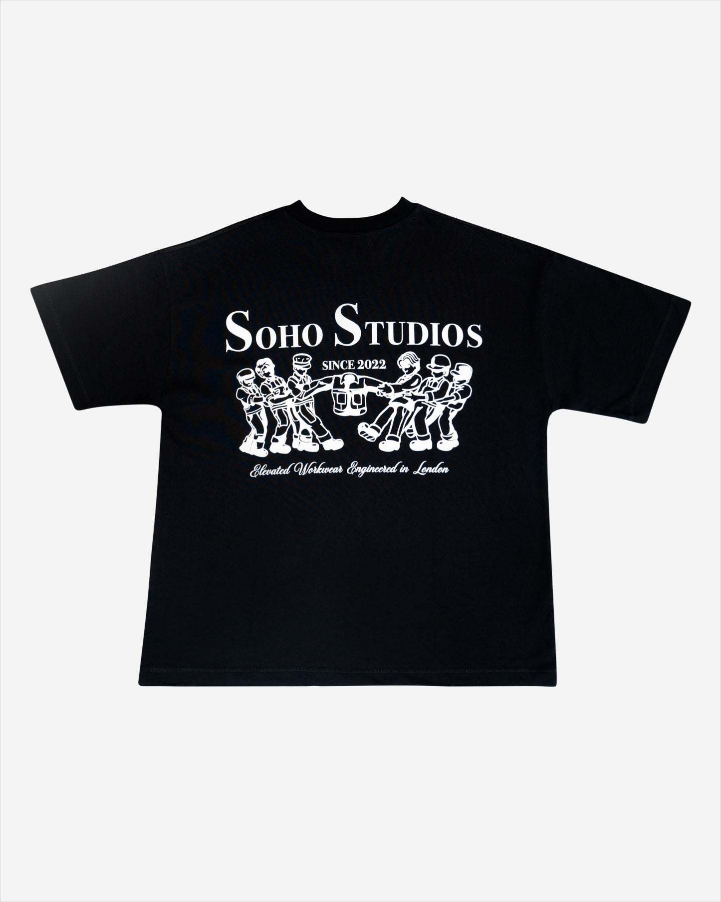 BLACK 'GRAFTER' T-SHIRT