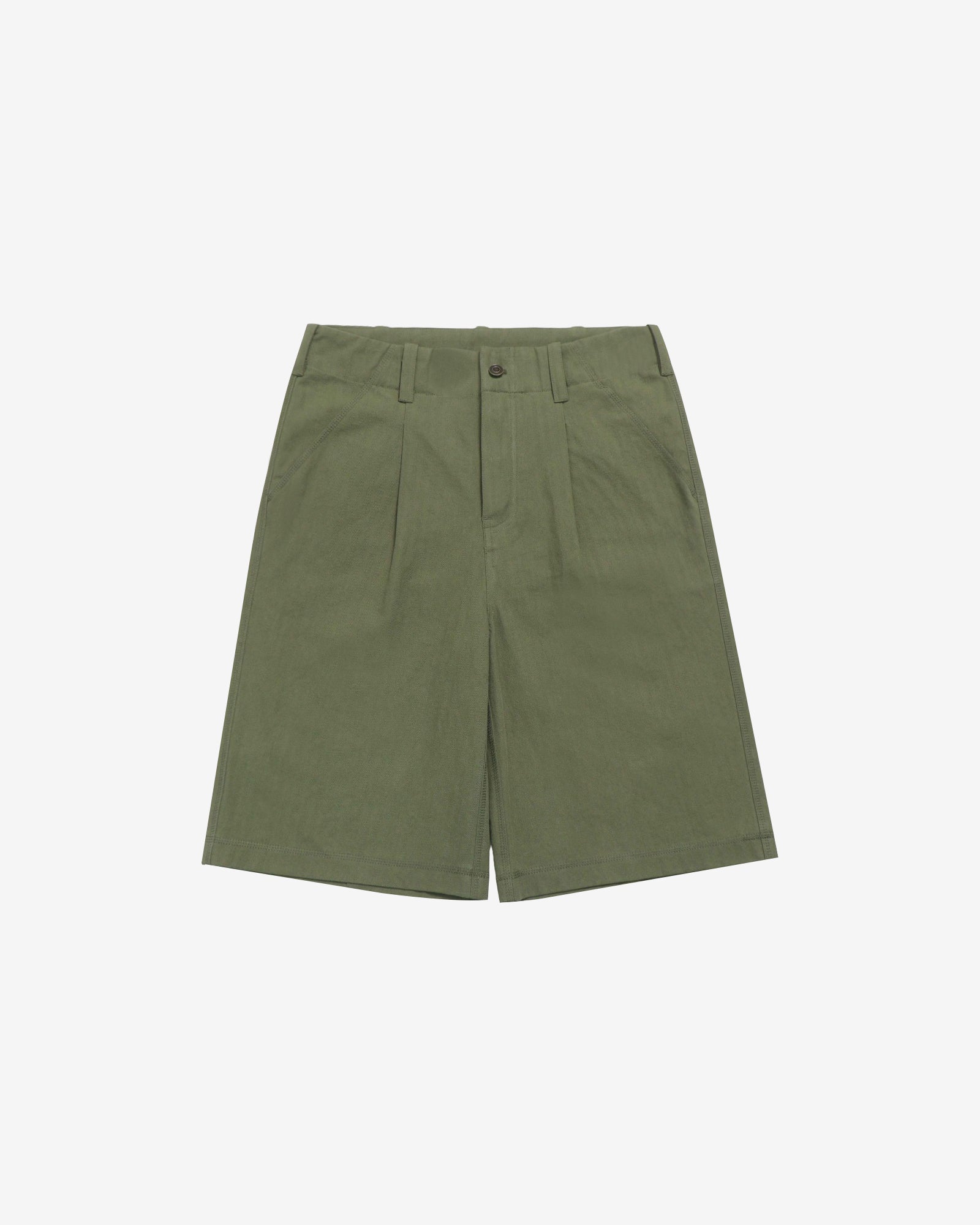 Green shorts on a white background