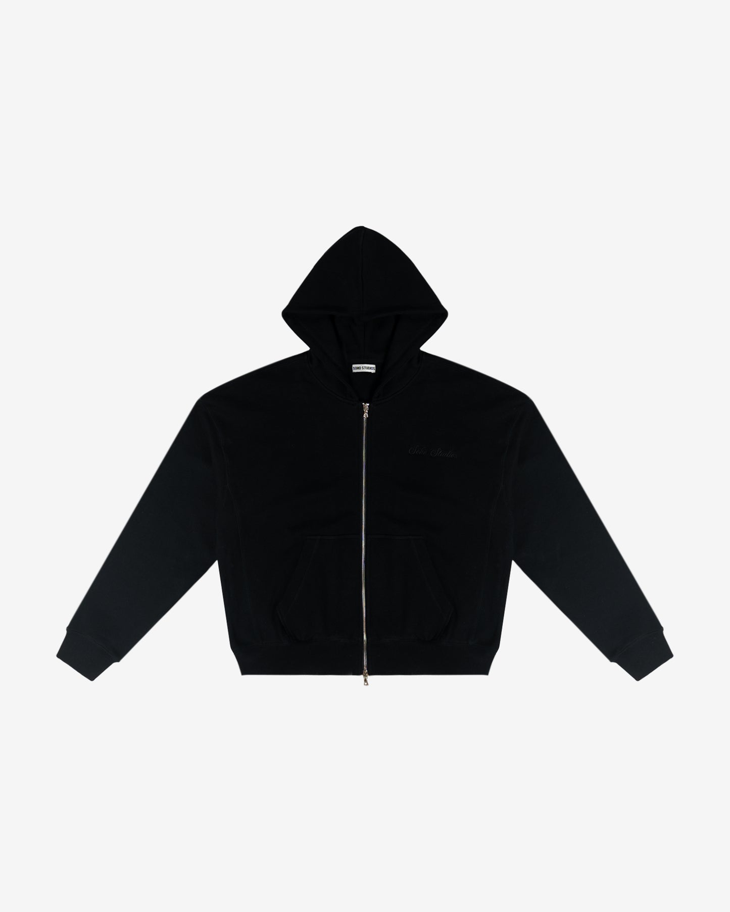BLACK 'SIGNATURE' ZIPPED HOODIE